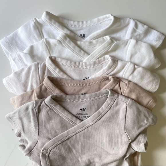 Short-Sleeve Wrap Bodysuits, Set of 5 - Picture 2 of 3